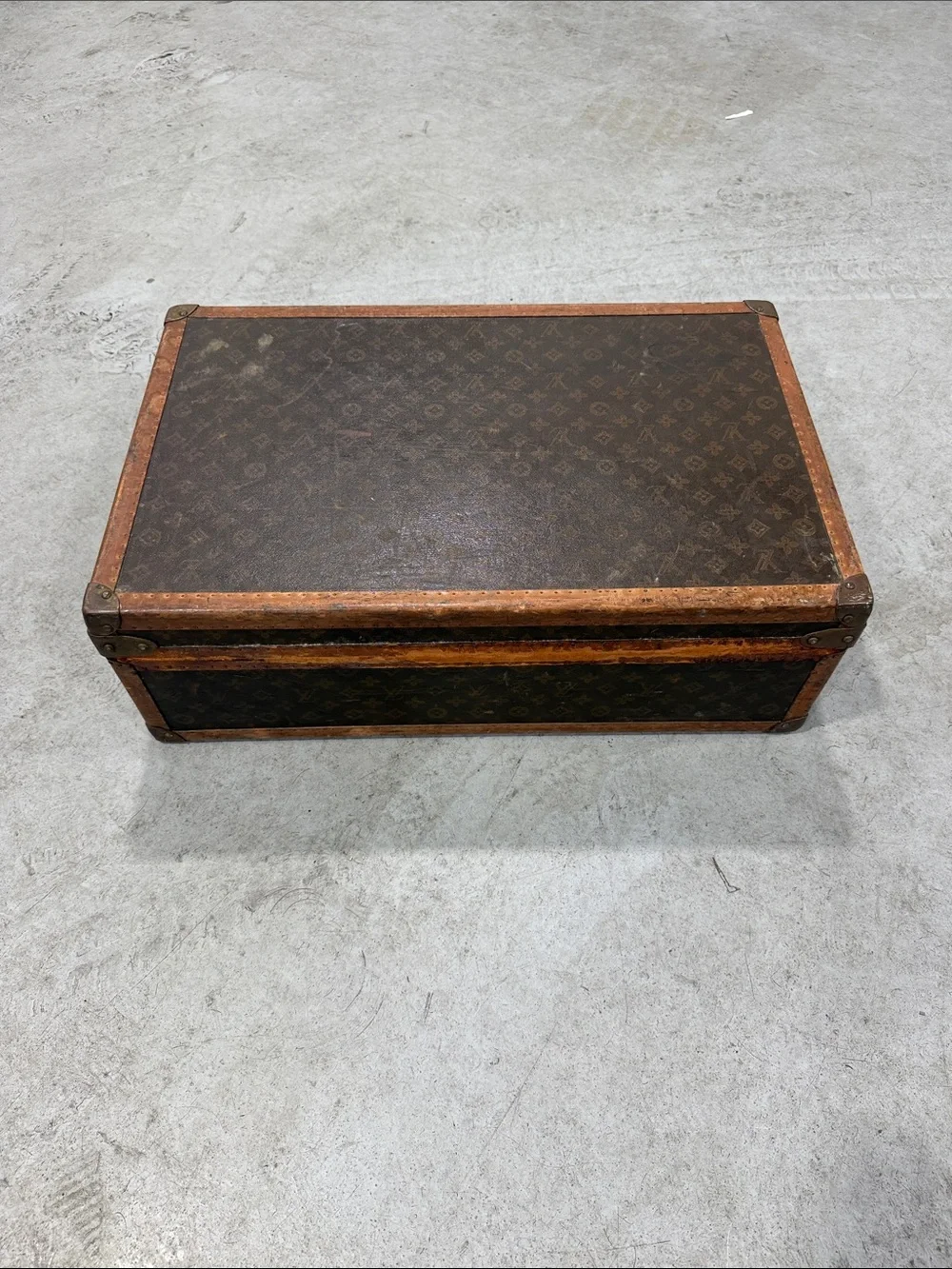Louis Vuitton Black and Brown Vintage Storage Trunk